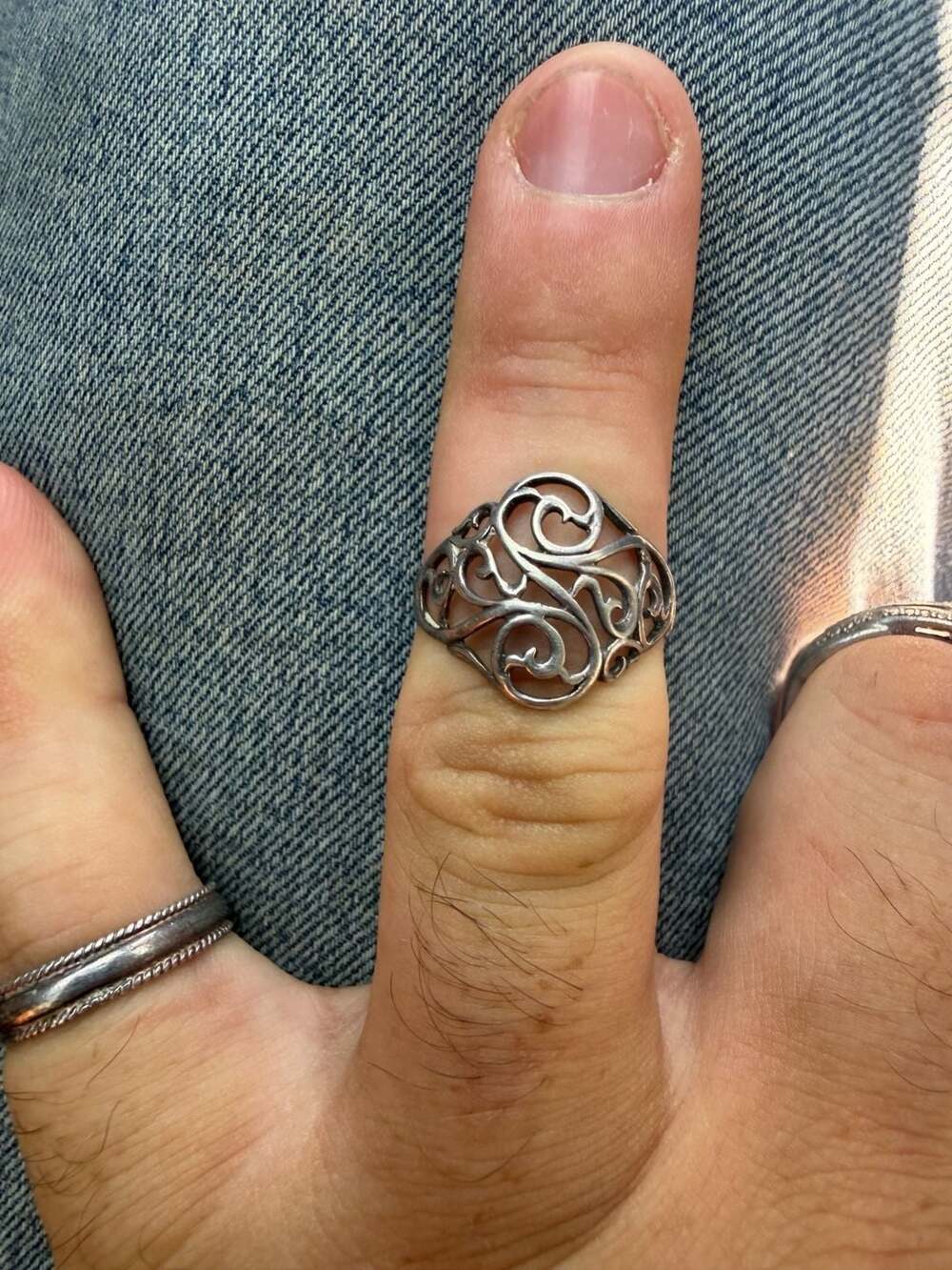 Kabana Sterling Silver 925 Fancy Swirl Ring Size 6 *